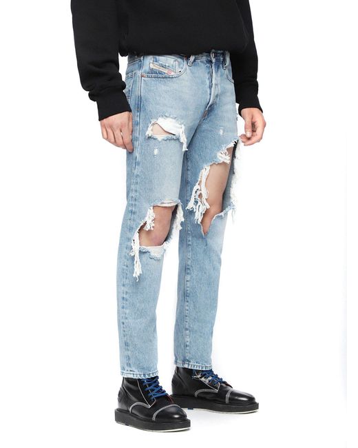 DIESEL Fit- Mharky 0076M Jeans Hose Regular Slim Skinny in Blue für Herren