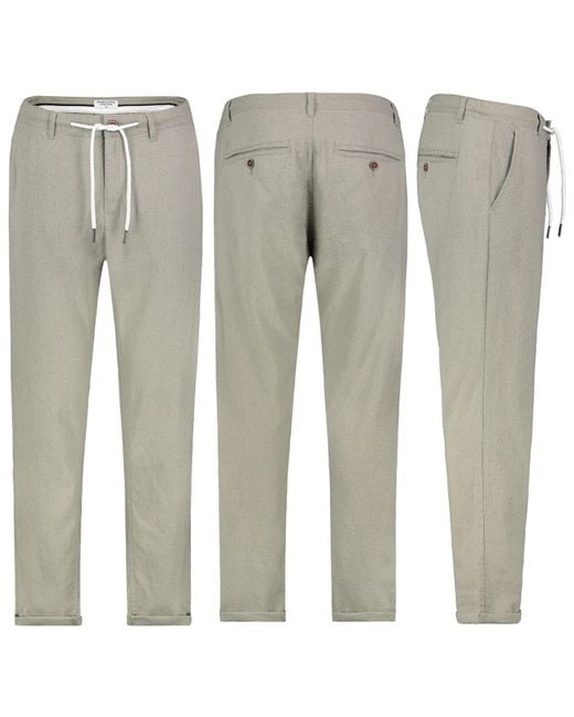 EIGHT2NINE Chinos Leinen Hose Leinenhose Regular Freizeithose Sommer in Gray für Herren