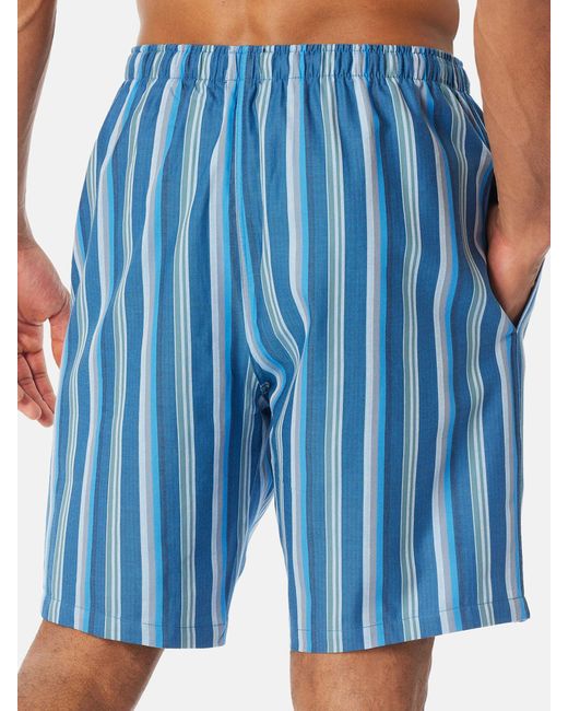 Schiesser Pyjamahose Bermuda in Blue für Herren