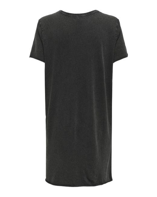ONLY Black Shirtkleid Maxi Print Kurzarm Sommer Dress (knielang) 7579 in Dunkelgrau