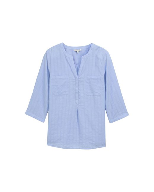 Tom Tailor Blue TOM TAILOR Langarmbluse Plus Size