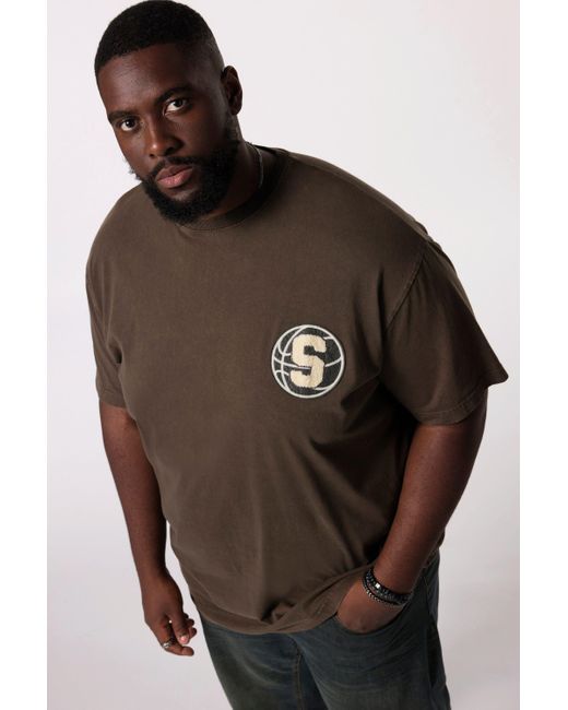 STHUGE T-Shirt Halbarm Vintage Look oversized in Multicolor für Herren