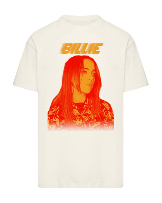 F4NT4STIC Shirt Billie Eilish Portrait Premium Qualität in Orange für Herren