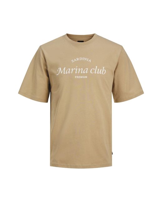 Jack & Jones T-Shirt JPRBLAOCEAN CLUB FRONT PRINT SS TEE (1-tlg) in Natural für Herren