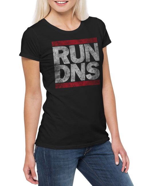 Urban Backwoods Black Print- Run Dns T-Shirt Domain Name System Informatik Informatiker
