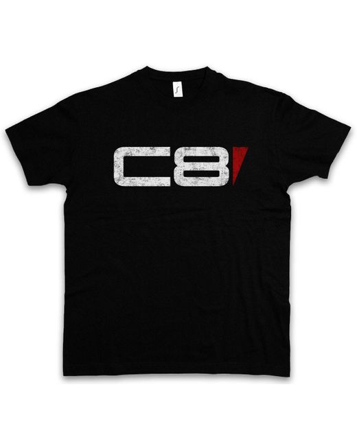 Urban Backwoods Print- C8 Logo T-Shirt Jack Mass Normandy Sign Zeichen Sheppard Effect in Black für Herren