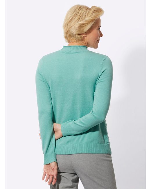 WITT Green Strickpullover Stehkragenpullover