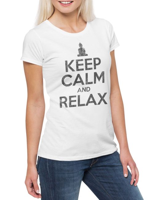 Urban Backwoods White Print- Keep Calm And Relax T-Shirt Schlafen Schlaf Chill Chiller