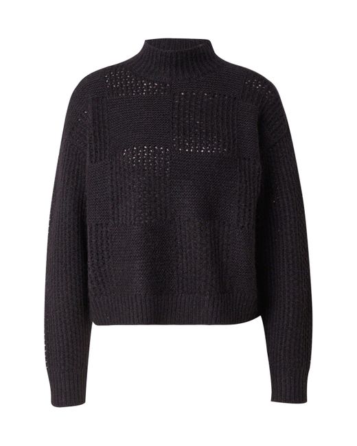 Vero Moda Black Strickpullover (1-tlg) Lochmuster