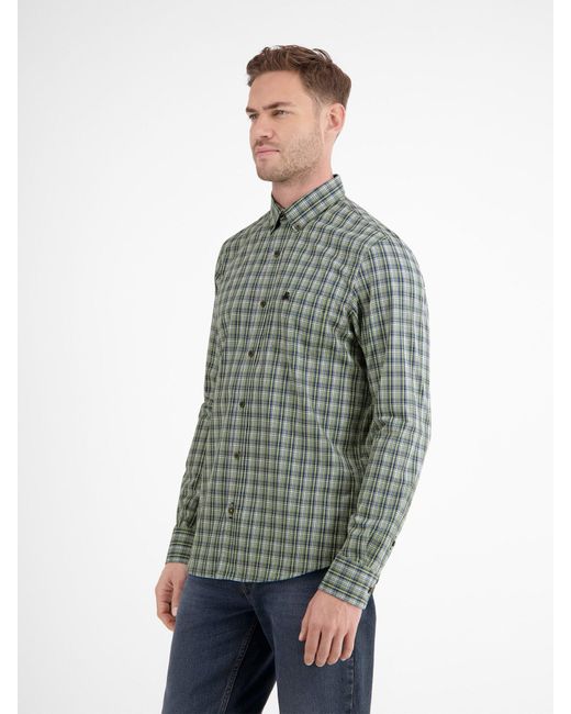 Lerros Karohemd Kariertes hemd mit Button-down-Kragen in Green für Herren