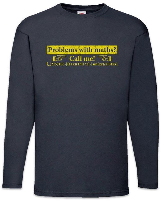 Urban Backwoods Langarmshirt Problem with Maths Langarm T-Shirt Geek Fun Mathe in Blue für Herren