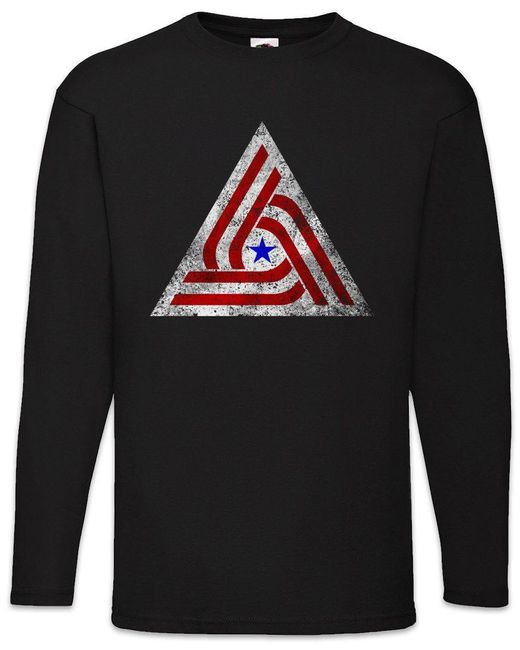 Urban Backwoods Langarmshirt Aliens Tri Centennial Flag Patch Langarm T-Shirt Xenomorph Alien Corp in Black für Herren