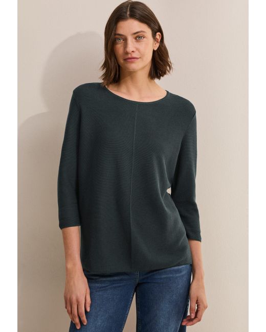 Cecil Blue Strickpullover mit 3/4 Ärmeln