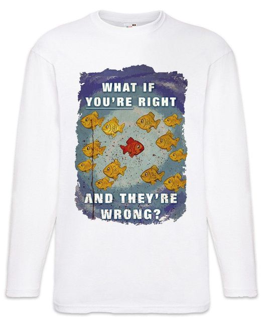 Urban Backwoods Langarmshirt What If You' Right And They're Wrong Langarm T-Shirt Poster Movie in White für Herren