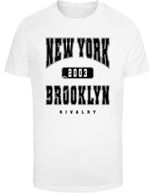 Mister Tee Mister T-Shirt Brooklyn College Style Tee in White für Herren