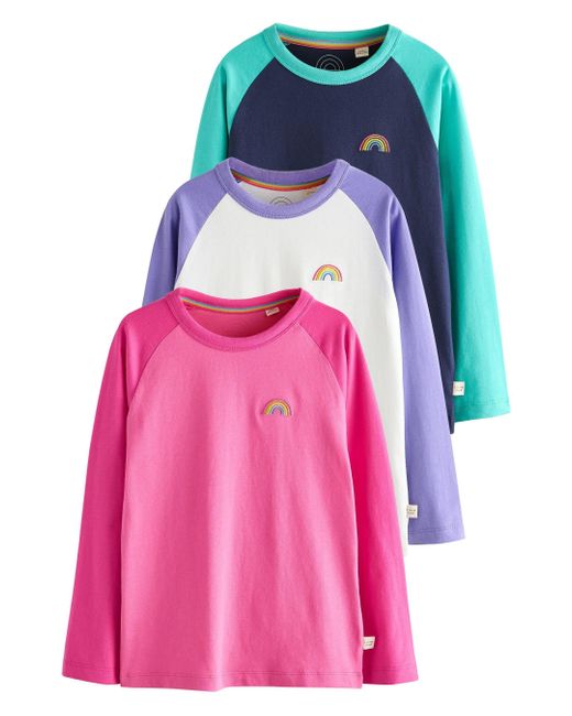 Little Bird by Jools Oliver Langarmshirt Langarmshirts 3er-Pack (3-tlg) in Pink für Herren