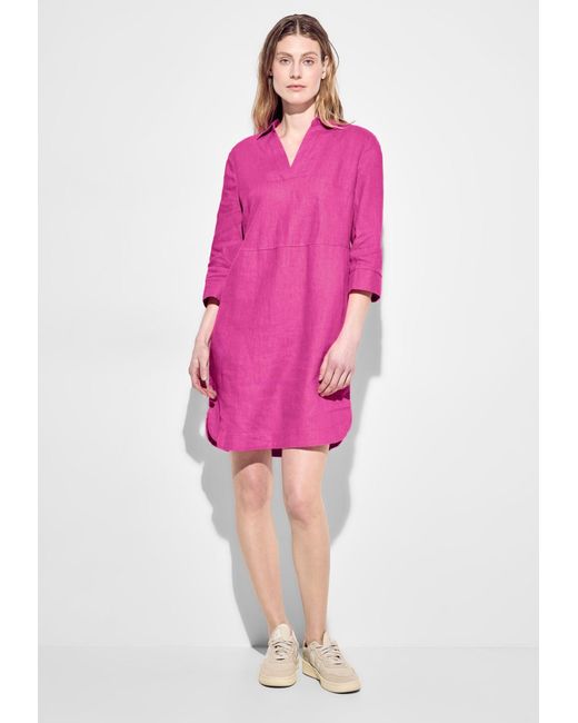 Cecil Pink A-Linien-Kleid Sommerliches Leinenkleid