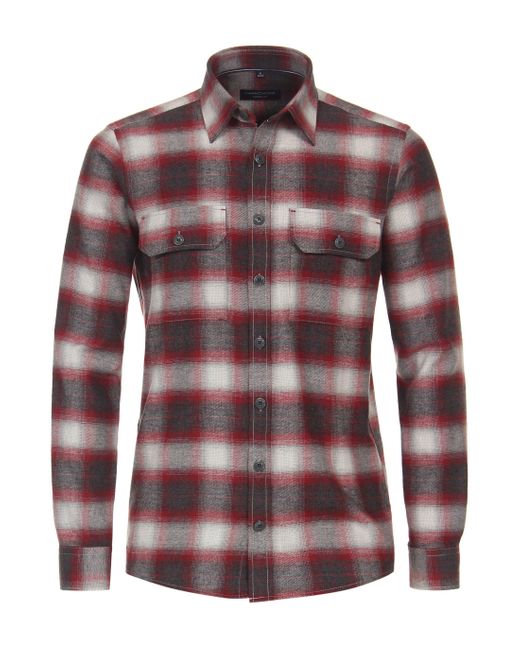 CASA MODA Langarmhemd in Red für Herren