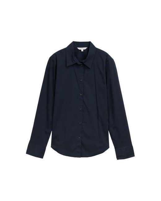 Tom Tailor Blue Langarmbluse Popeline Hemdbluse