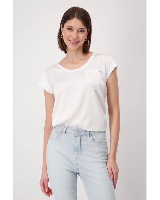 Monari White T-Shirt Bluse