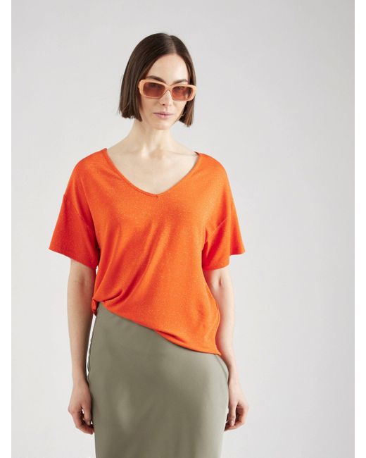 Pieces Orange T-Shirt BILLO (1-tlg) Plain/ohne Details