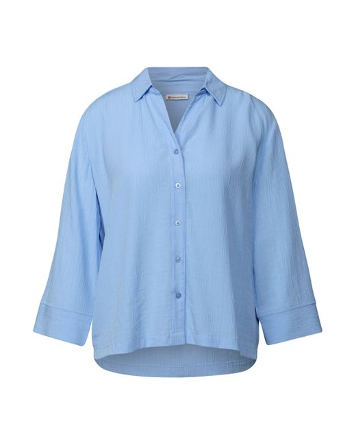 Street One Blue Crinkle-Hemdbluse (1-tlg)