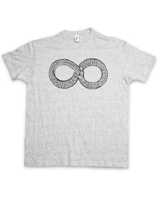 Urban Backwoods Print- Ouroboros Infinity T-Shirt Uroboros Schlange Ancient Myths in Gray für Herren