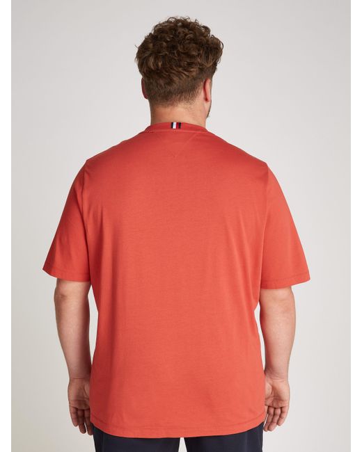 Tommy Hilfiger T-Shirt BT-CHEST STRIPE TEE-B Große Größen mit Logostickerei in Red für Herren