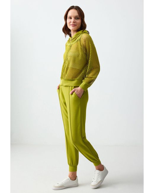 Jimmy Key Green Jogg Pants Bluse Mit Lässiger Passform Und Streifen