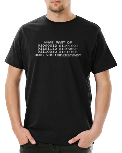 Urban Backwoods Print-Shirt What Part Of Binary Don't You Understand T-Shirt Code Binär in Black für Herren