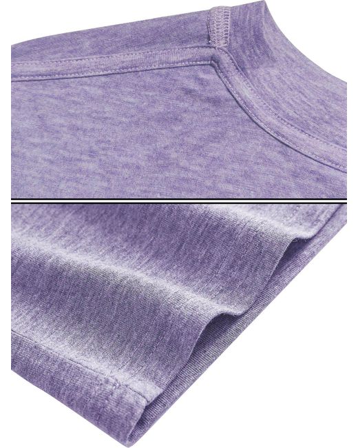 PYL Purple Rundhalsshirt bequemes Sommer Kurzarmbluse Locker Brief Print-Shirt Bequem für Freizeit und Büro,Strandurlaub
