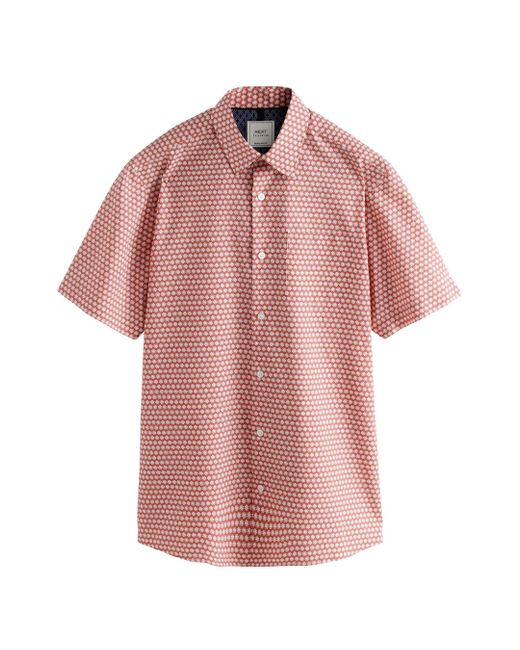 Next Businesshemd Bügelleichtes Oxford-Hemd mit Button-Down-Kragen (1-tlg) in Pink für Herren