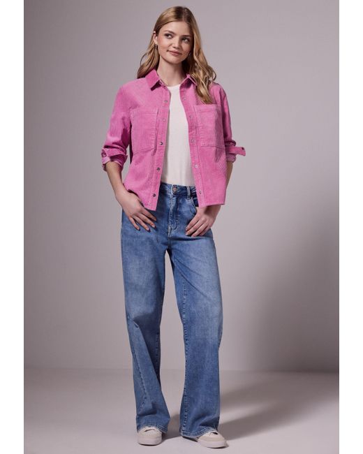 STREET ONE STUDIO Pink Cordjacke mit Knopfleiste