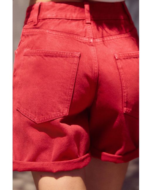 Next Red Jeansshorts Lässige Shorts zum Krempeln 100 % Baumwolle (1-tlg)