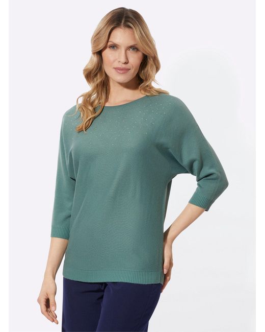 Sieh an! Green Strickpullover Fledermauspullover