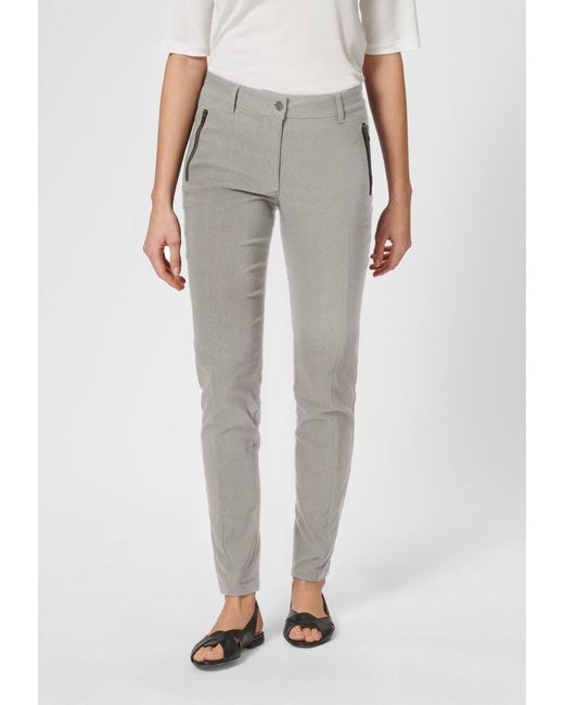 Madeleine Gray Stoffhose Enge Hose mit Reißverschlusstaschen