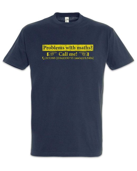 Urban Backwoods Print- Problem with Maths T-Shirt Geek Fun Mathe in Blue für Herren