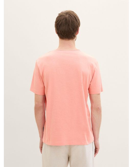 Tom Tailor Strukturiertes T-Shirt mit Bio-Baumwolle in Pink für Herren