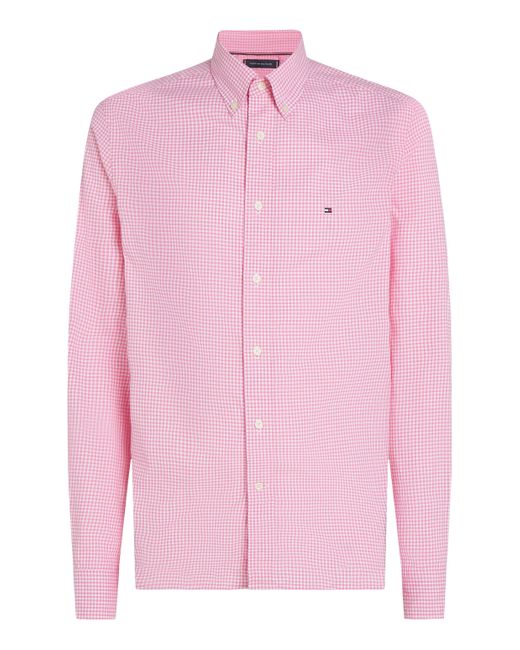 Tommy Hilfiger Businesshemd FLEX POPLIN GINGHAM RF SHIRT mit Karomuster in Pink für Herren