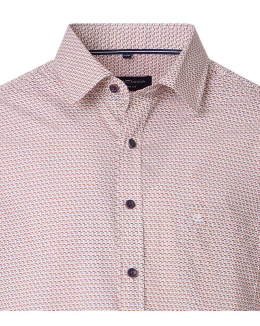 CASA MODA Kurzarmhemd Freizeithemd Kurzarm Print in Purple für Herren