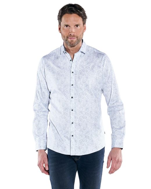 Engbers Langarmhemd Langarm-Hemd "My Favorite in Blue für Herren