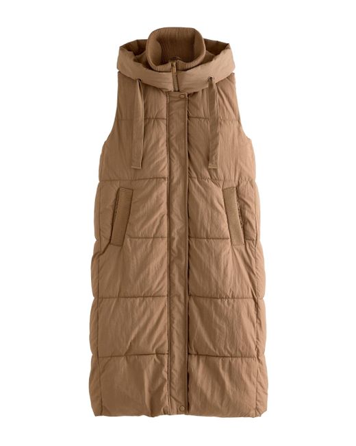 Next Natural Wasserabweisende Steppweste mit Strickbündchen (1-tlg)