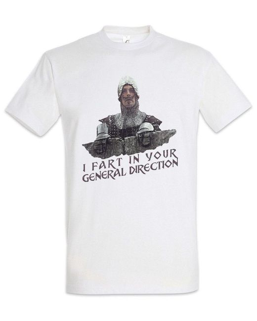 Urban Backwoods Print- I Fart In Your General Direction T-Shirt Monty Fun NI Python in White für Herren