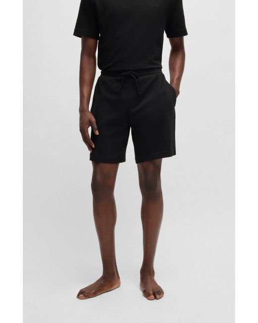 HUGO Pyjamashorts Austin Short mit Tunnelzug in Black für Herren