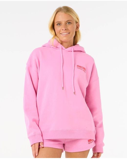 Rip Curl Pink Kapuzenpullover Heritage Surf Puff Hoodie