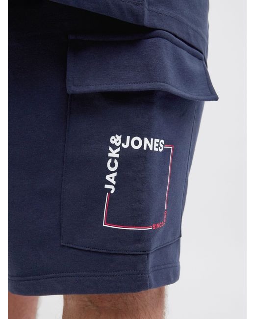 Jack & Jones JPSTKANE JJSCRIPT SWEAT SHORTS AMT PLS in Blue für Herren