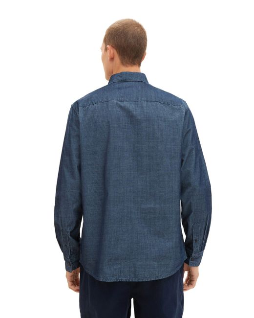 Tom Tailor Langarmhemd (1-tlg) in Blue für Herren