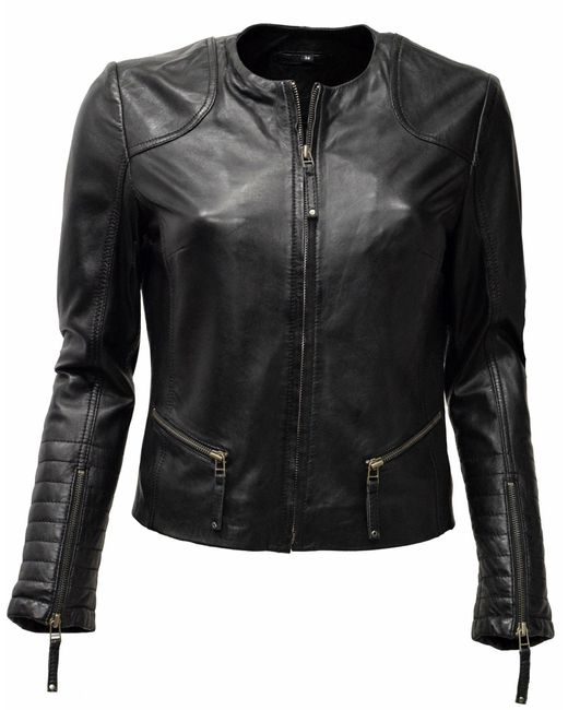 Zimmert Leather Black Lederjacke Bini washed Lammnappa, Knautschig, Cognac, Braun, Schwarz, Beere, Gruen
