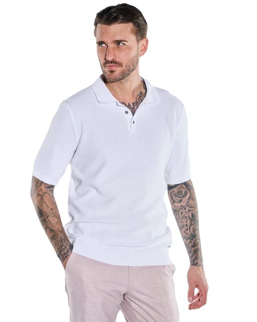 emilio adani Poloshirt Strick Polo-Shirt in White für Herren