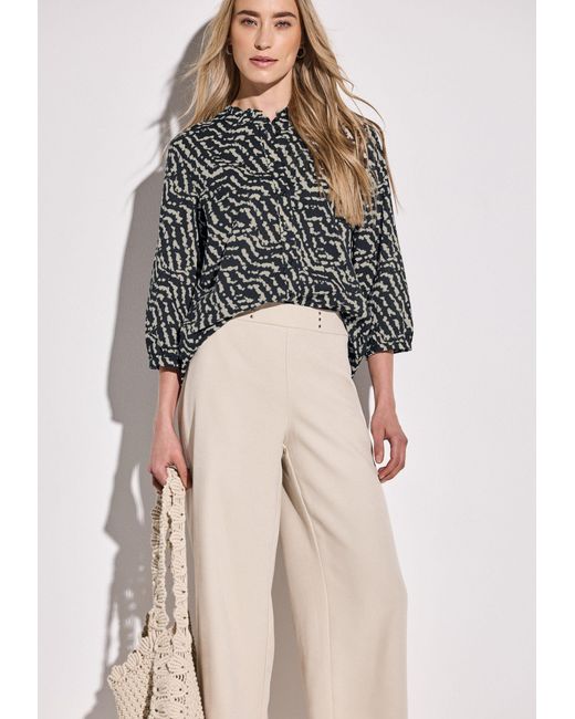 Street One Gray Langarmbluse LTD QR buttoned blouse with fr